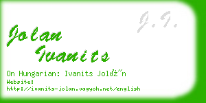 jolan ivanits business card